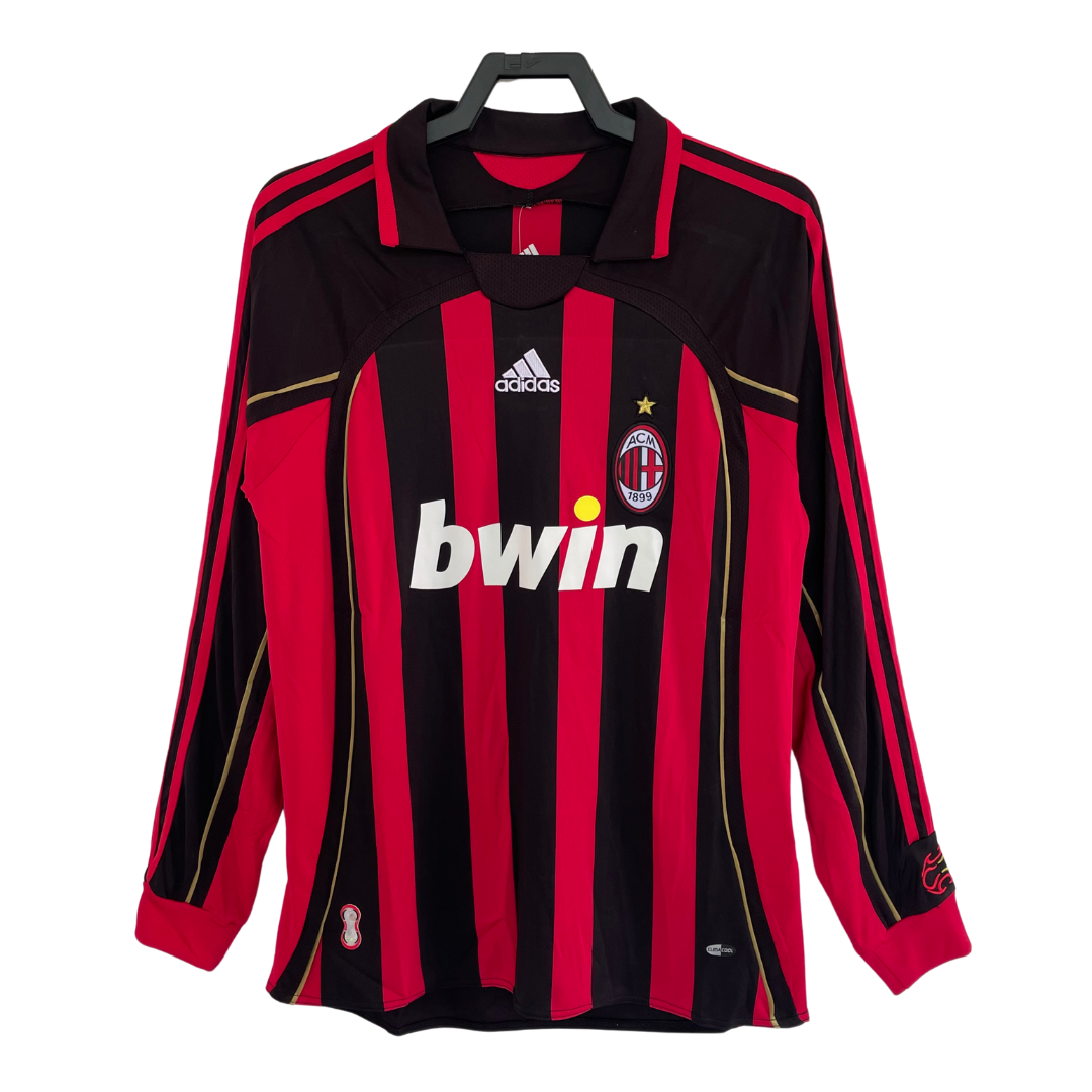 2007-08 AC Milan Home Jersey - Long Sleeve
